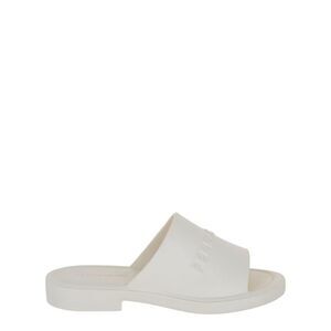 Ferragamo Giuneva Logo Embossed Slides White Mens